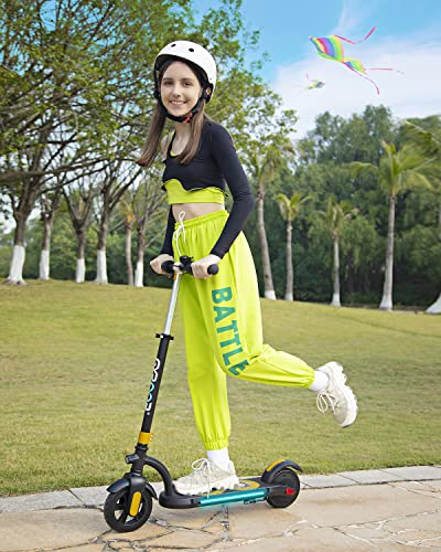 Gyroor Kids Electric Scooter, with 200W Motor & LED Visible Display, Colorful Lights, Adjustable Speed and Height, 10 Mph & 10 Miles Range Electric Scooter, Electric Scooter for Kids Ages 8-12, Gold by Gyroor