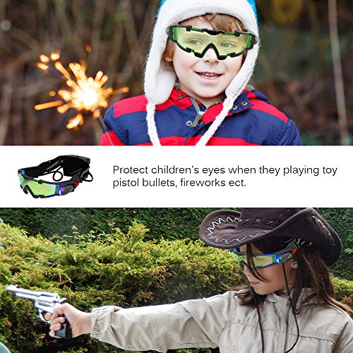 ALLOMN Spy Night Vision Goggles with Flip-Out, Adjustable Kids LED Night Green Lens Glasses for Hunting Racing Bicycling, Skying to Protect Eyes from ALLOMN