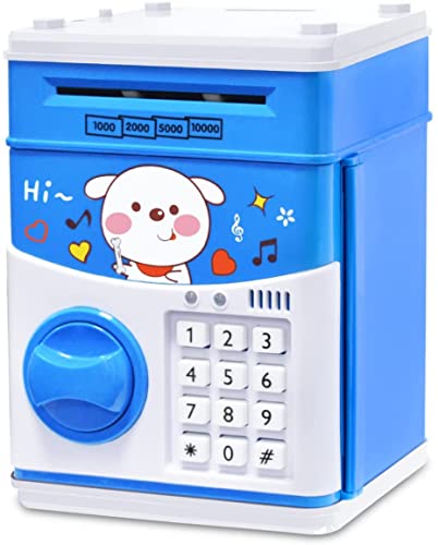 FREEBREATH Electronic Piggy Bank for Boys, Money Bank for Adults with Password, ATM Piggy Bank for Real Money, Kids Piggy Banks Auto Scroll Piggy Banks, Fun Mini ATM Electronic Bank for Children from FREEBREATH