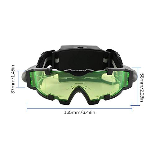 ALLOMN Spy Night Vision Goggles with Flip-Out, Adjustable Kids LED Night Green Lens Glasses for Hunting Racing Bicycling, Skying to Protect Eyes from ALLOMN