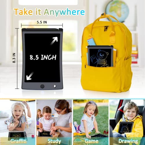 JefDiee LCD Writing Tablet Colourful Kids Drawing Writing Boards, Electronic Learning and Education Toys, Doodle Scribbler Boards Gifts for Kids and Toddlers at Home, School and Kindergarten (Black) by JefDiee