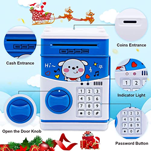 FREEBREATH Electronic Piggy Bank for Boys, Money Bank for Adults with Password, ATM Piggy Bank for Real Money, Kids Piggy Banks Auto Scroll Piggy Banks, Fun Mini ATM Electronic Bank for Children from FREEBREATH