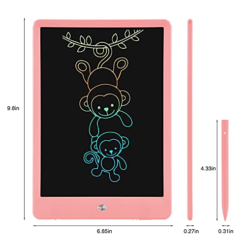 LCD Writing Tablet Doodle Board, PINKCAT 10inch Colorful Drawing Tablet Writing Pad, Electronic Toddler Tablet Drawing Pad for Kids, Educational Toys Gift for 3 4 5 6 7 Years Old Girls Boys - (Pink) by tonew