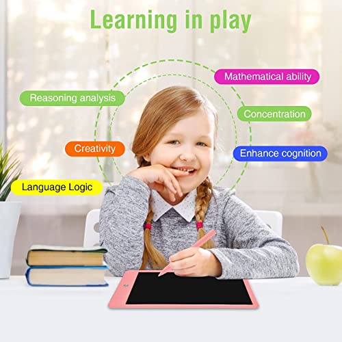 LCD Writing Tablet Doodle Board, PINKCAT 10inch Colorful Drawing Tablet Writing Pad, Electronic Toddler Tablet Drawing Pad for Kids, Educational Toys Gift for 3 4 5 6 7 Years Old Girls Boys - (Pink) by tonew