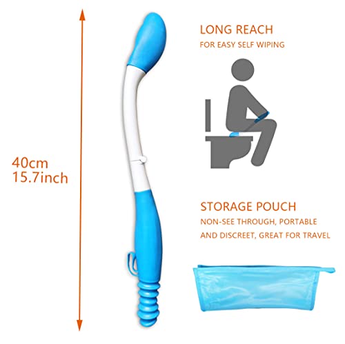 JJHREI Foldable Long Reach Comfort Wiper - Self Wipe Assist Toilet Aid Wiping Wand Bottom Wiper - Ideal Daily Living Bathroom Aids for Limited Mobility from JJHREI