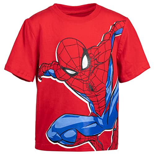 Marvel Avengers Spider-Man Little Boys T-Shirt French Terry Shorts Blue / Red 6 by Bentex Group, Inc.