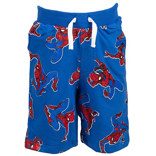 Marvel Avengers Spider-Man Little Boys T-Shirt French Terry Shorts Blue / Red 6 by Bentex Group, Inc.