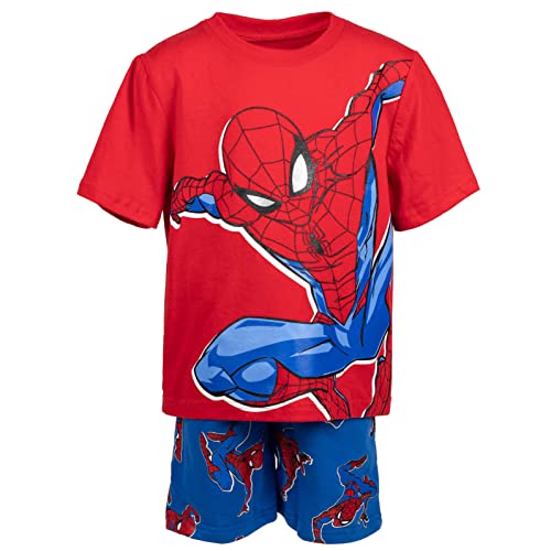 Marvel Avengers Spider-Man Little Boys T-Shirt French Terry Shorts Blue / Red 6 by Bentex Group, Inc.