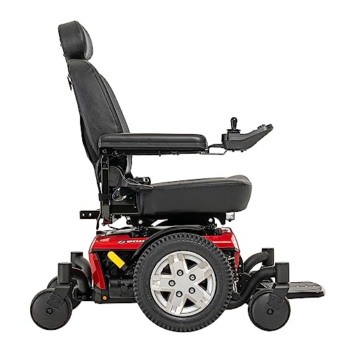 Pride Mobility Jazzy 600 ES Group 2 Power Chair, Red, Mid Wheel Drive, Motorized Electric Wheelchair for Adults by Pride Mobility Products Corporation