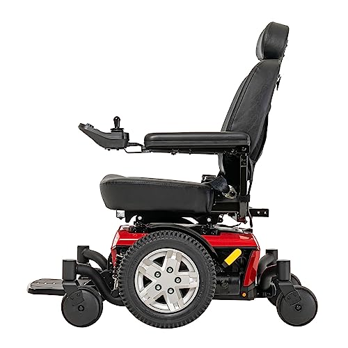 Pride Mobility Jazzy 600 ES Group 2 Power Chair, Red, Mid Wheel Drive, Motorized Electric Wheelchair for Adults by Pride Mobility Products Corporation