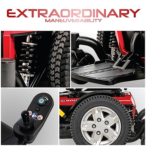 Pride Mobility Jazzy 600 ES Group 2 Power Chair, Red, Mid Wheel Drive, Motorized Electric Wheelchair for Adults by Pride Mobility Products Corporation