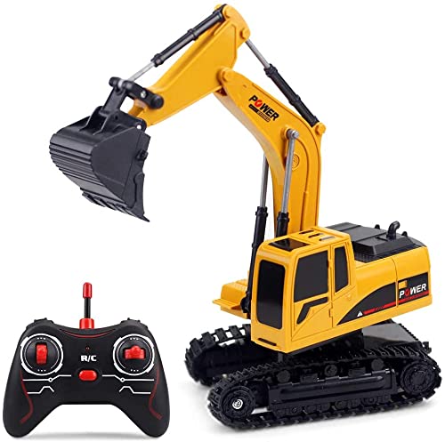Remote Control Digger,Toy Digger Remote Control Digger Excavator Toys,Engineering Sand Digger Construction Vehicle Toy RC Excavator Toy Cars for Kids(Need to Install Batteries) by Ruutcasy