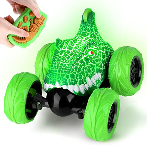 Remote Control Car for Toddlers, Dinosaur Toys RC Stunt Car 360 Degree Rolling Twister with Light, Remote Control Dinosaur Toys Car Vehicles for 3 4 5 6 7 8 9 10 Year Old Kids Boys by Ocditikl
