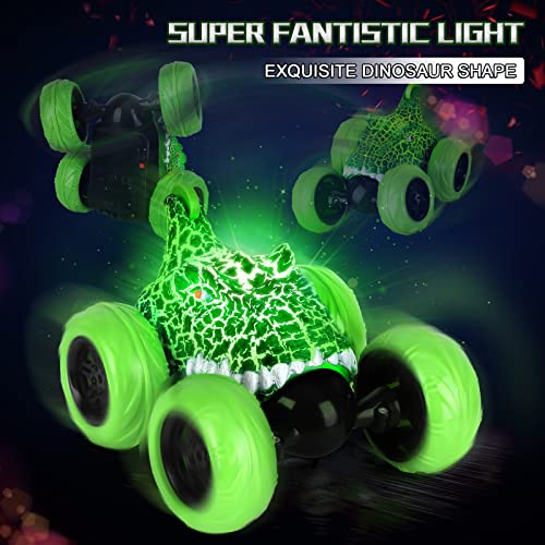 Remote Control Car for Toddlers, Dinosaur Toys RC Stunt Car 360 Degree Rolling Twister with Light, Remote Control Dinosaur Toys Car Vehicles for 3 4 5 6 7 8 9 10 Year Old Kids Boys by Ocditikl