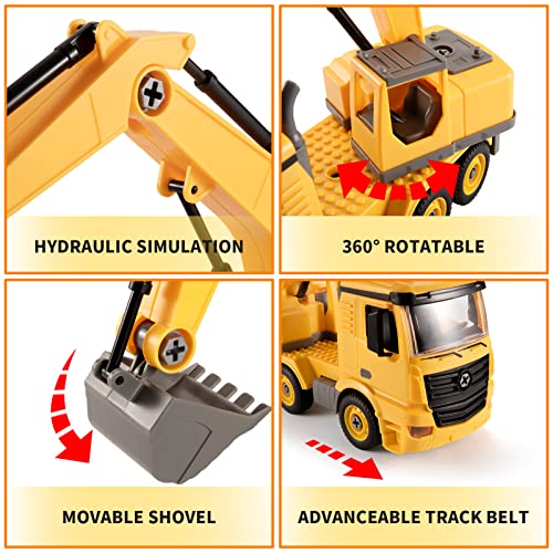 TEMI Kids Remote Control Car Construction Truck Toddler Toys for 3 4 5 6 Years Old Boys - 4 in 1 RC Vehicle Toy Car, Take Apart Toys w/ Electric Drill, 300pcs Blocks STEM Building Toy Birthday Gifts from TEMI