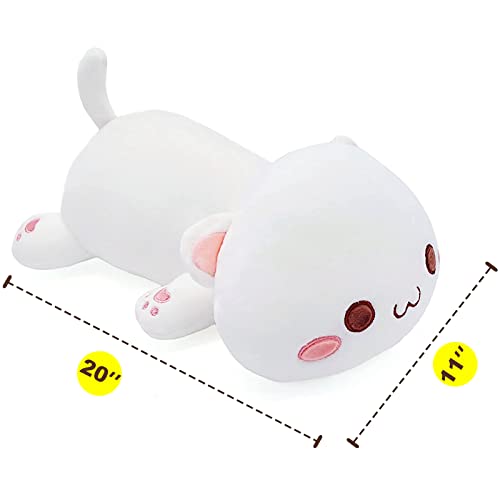 Cute Kitten Plush Toy Stuffed Animal Pet Kitty Soft Anime Cat Plush Pillow for Kids (White A, 20") from Onsoyours