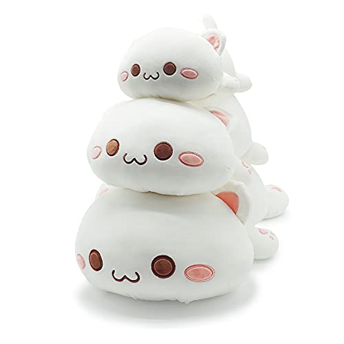 Cute Kitten Plush Toy Stuffed Animal Pet Kitty Soft Anime Cat Plush Pillow for Kids (White A, 20") from Onsoyours
