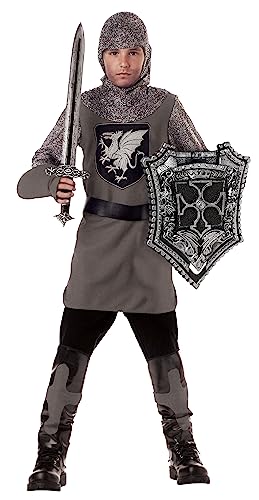 Kid's Valiant Knight Costume Large (Sizes 10-12) Gray from California Costume