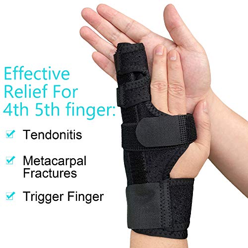 GenetGo Boxer Break Metacarpal Splint Brace - 4th or 5th Finger Splint Support (Large/X-Large) by GenetGo