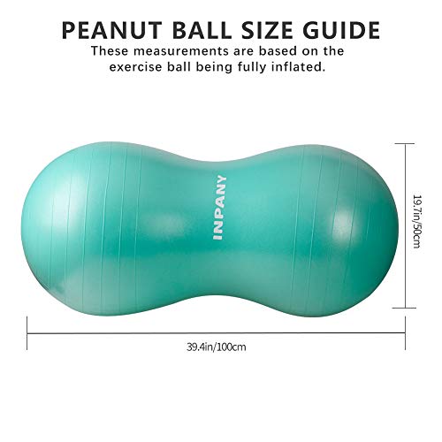 INPANY Peanut Ball - Anti Burst Exercise Ball for Labor Birthing, Physical Therapy for Kids, Core Strength, Home & Gym Fintness (Include Pump) by Inpany