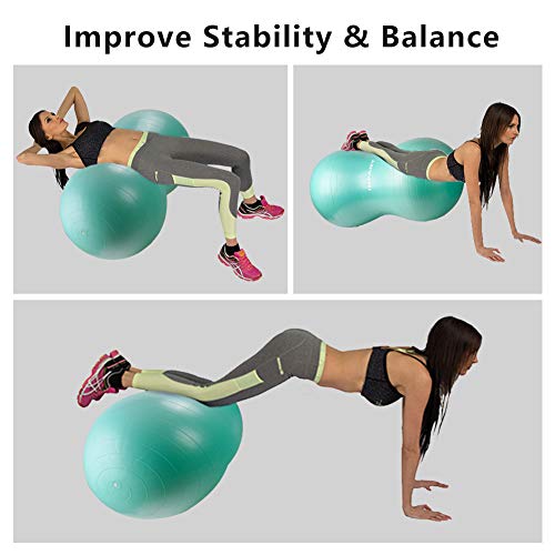 INPANY Peanut Ball - Anti Burst Exercise Ball for Labor Birthing, Physical Therapy for Kids, Core Strength, Home & Gym Fintness (Include Pump) by Inpany