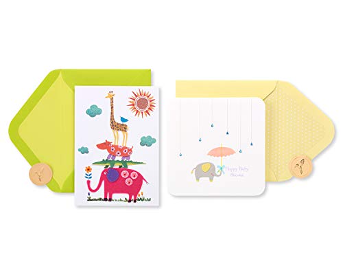 Papyrus Baby Shower Cards, Animals (2-Count) by Papyrus
