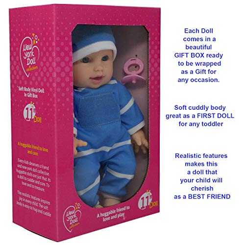 11 inch Soft Body Doll in Gift Box - 11" Baby Doll (Boy) by The New York Doll Collectionâ¢
