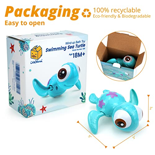 DUCKBOXX XX Bath Toys Wind up Swimming Sea Turtles for Toddlers, Babies (Blue) by LITTLE BESSN
