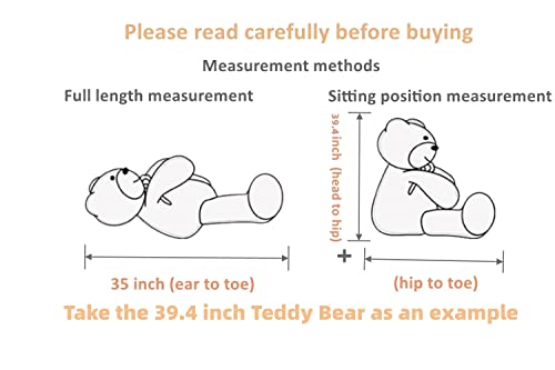 BechUbre 3.3 FT Cuddly Stuffed Animals Plush Beige Teddy Bear from BechUbre