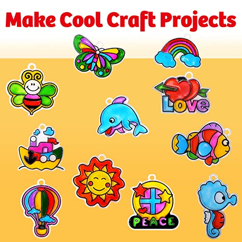 AVIASWIN Girls Toys Age 4-6-8 Window Art for Kids, Suncatchers Painting Kit, Arts and Crafts for Kids Ages 5 6 7 8 9 10, DIY Paint Activities Ideas, Birthday Gifts for 5 6 Year Old Boys by AVIASWIN