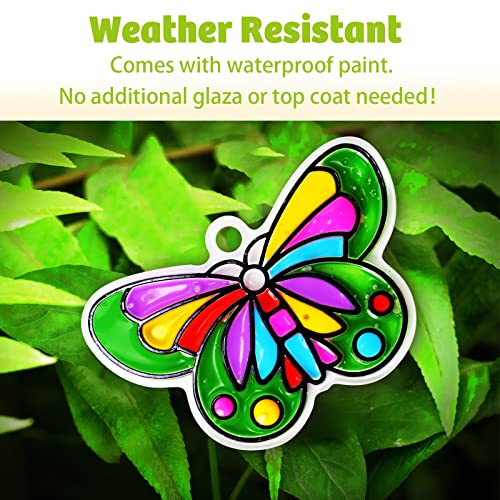 AVIASWIN Girls Toys Age 4-6-8 Window Art for Kids, Suncatchers Painting Kit, Arts and Crafts for Kids Ages 5 6 7 8 9 10, DIY Paint Activities Ideas, Birthday Gifts for 5 6 Year Old Boys by AVIASWIN