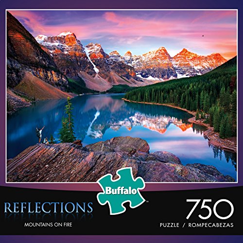 Buffalo Games - Mountains on Fire - 750 Piece Jigsaw Puzzle Orange, Green, Black, Blue, 24"L X 18"W from Buffalo Games
