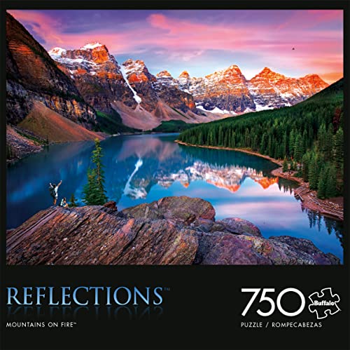 Buffalo Games - Mountains on Fire - 750 Piece Jigsaw Puzzle Orange, Green, Black, Blue, 24"L X 18"W from Buffalo Games