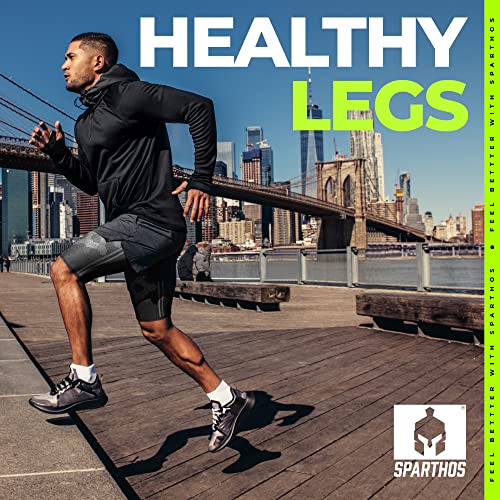 Sparthos Thigh Compression Sleeve (Pair) â Upper Leg Brace for Men and Women Support for Bruised Tender Strained Muscles Pulled Hamstring Quad Brace Pain Relief Sports Injury Recovery (Black-M) from Clevum OU