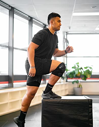 EzyFit Knee Brace Support Dual Stabilizers & Open Patella - Adjustable Breathable Neoprene for ACL Meniscus Tear Injury Recovery Comfort Fit-Black/Blue,Extra Large - 16" - 24" from EzyFit