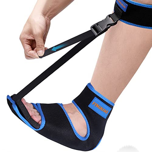 Plantar Fasciitis Night Splint Foot Brace: Adjustable Drop Foot Support Stretcher Dorsal Orthotic Brace for Women Men - Relief Pain from Plantar Fasciitis, Achilles Tendonitis, Arch Foot, Heel Spurs by Fingkoo