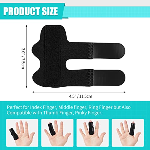 Finger Splints (3PCS), Finger Support Braces, Adjustable Finger Protectors Sleeves for Trigger Finger, Mallet Finger, Broken Finger, Arthritis, Knuckle Immobilization, Straightening. Best Fit for Index Middle Ring Finger from KVMDAZ