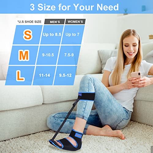 Plantar Fasciitis Night Splint Foot Brace: Adjustable Drop Foot Support Stretcher Dorsal Orthotic Brace for Women Men - Relief Pain from Plantar Fasciitis, Achilles Tendonitis, Arch Foot, Heel Spurs by Fingkoo
