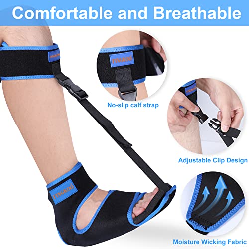 Plantar Fasciitis Night Splint Foot Brace: Adjustable Drop Foot Support Stretcher Dorsal Orthotic Brace for Women Men - Relief Pain from Plantar Fasciitis, Achilles Tendonitis, Arch Foot, Heel Spurs by Fingkoo