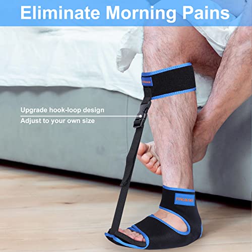 Plantar Fasciitis Night Splint Foot Brace: Adjustable Drop Foot Support Stretcher Dorsal Orthotic Brace for Women Men - Relief Pain from Plantar Fasciitis, Achilles Tendonitis, Arch Foot, Heel Spurs by Fingkoo