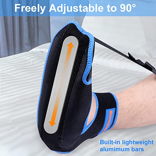 Plantar Fasciitis Night Splint Foot Brace: Adjustable Drop Foot Support Stretcher Dorsal Orthotic Brace for Women Men - Relief Pain from Plantar Fasciitis, Achilles Tendonitis, Arch Foot, Heel Spurs by Fingkoo