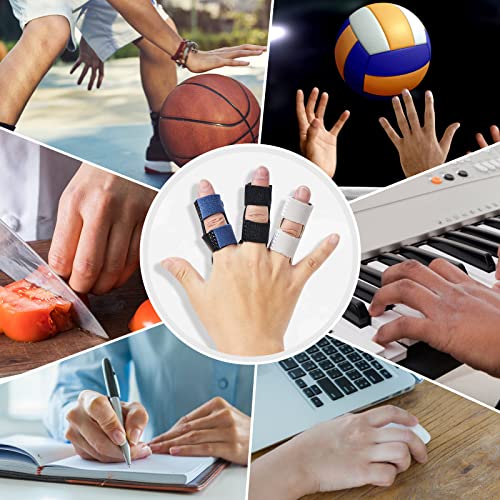 Finger Splints (3PCS), Finger Support Braces, Adjustable Finger Protectors Sleeves for Trigger Finger, Mallet Finger, Broken Finger, Arthritis, Knuckle Immobilization, Straightening. Best Fit for Index Middle Ring Finger from KVMDAZ