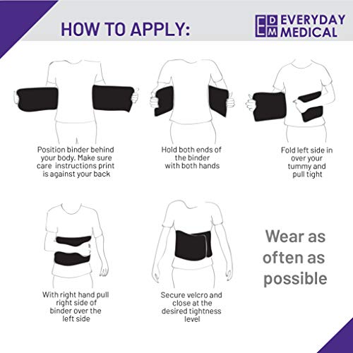 Everyday Medical Abdominal Binder Post Surgery â with Bamboo Charcoal Accelerate Healing and Reduce Swelling After C-Section, Abdomen Surgeries, Tummy Tuck, Bladder & Gastric Bypass Belly Girdle from Everyday Medical