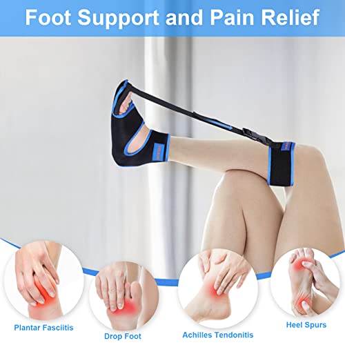 Plantar Fasciitis Night Splint Foot Brace: Adjustable Drop Foot Support Stretcher Dorsal Orthotic Brace for Women Men - Relief Pain from Plantar Fasciitis, Achilles Tendonitis, Arch Foot, Heel Spurs by Fingkoo