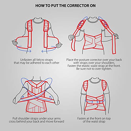 ORTONYX Full Back Support Brace with Removable Dorso-Lumbar Pad - Upper and Lower Back Pain Relief, Thoracic Kyphosis, Rounded Shoulders, Posture Correction/XL from UFEELGOOD