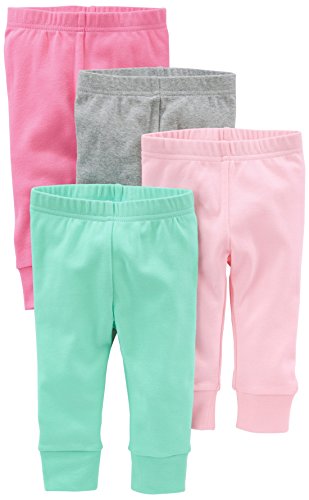 Simple Joys by Carter's Baby Girls' Pant, Pack of 4, Mint Green/Pink/Grey, 24 Months by Carter's Simple Joys - Private Label