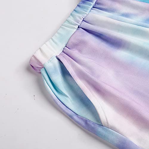 Girls Tie Dye Clothes Outfits Two Piece Lounge Set Jogger Suits Sweatsuits Tracksuits Sweatshirts Tops Hoodies Shorts Sets Size 10 from 