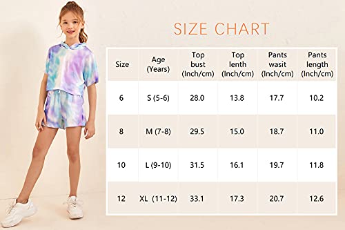 Girls Tie Dye Clothes Outfits Two Piece Lounge Set Jogger Suits Sweatsuits Tracksuits Sweatshirts Tops Hoodies Shorts Sets Size 10 from 
