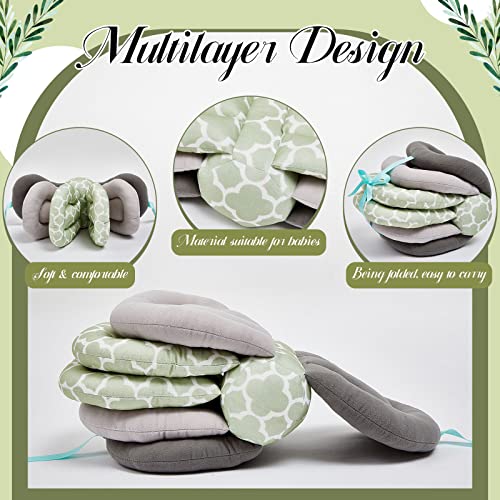 Tatuo Elevate Adjustable Breastfeeding Pillows Nursing Pillows for Mom Multiple Angle Altering Layers Baby Feeding Pillow with 2 Pcs Absorbent Coral Fleece Baby Washcloths for Newborn Infant Toddlers by Tatuo