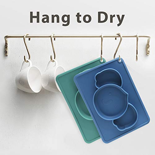Suction Plate for Babies, Non-Slip Feeding Silicone Placemat for Babies Infants Toddlers Kids Dishes, Stick to High Chair Trays and Table,Microwave Dishwasher Safe (Cute Koala, Baby Blue) from Hey Kids